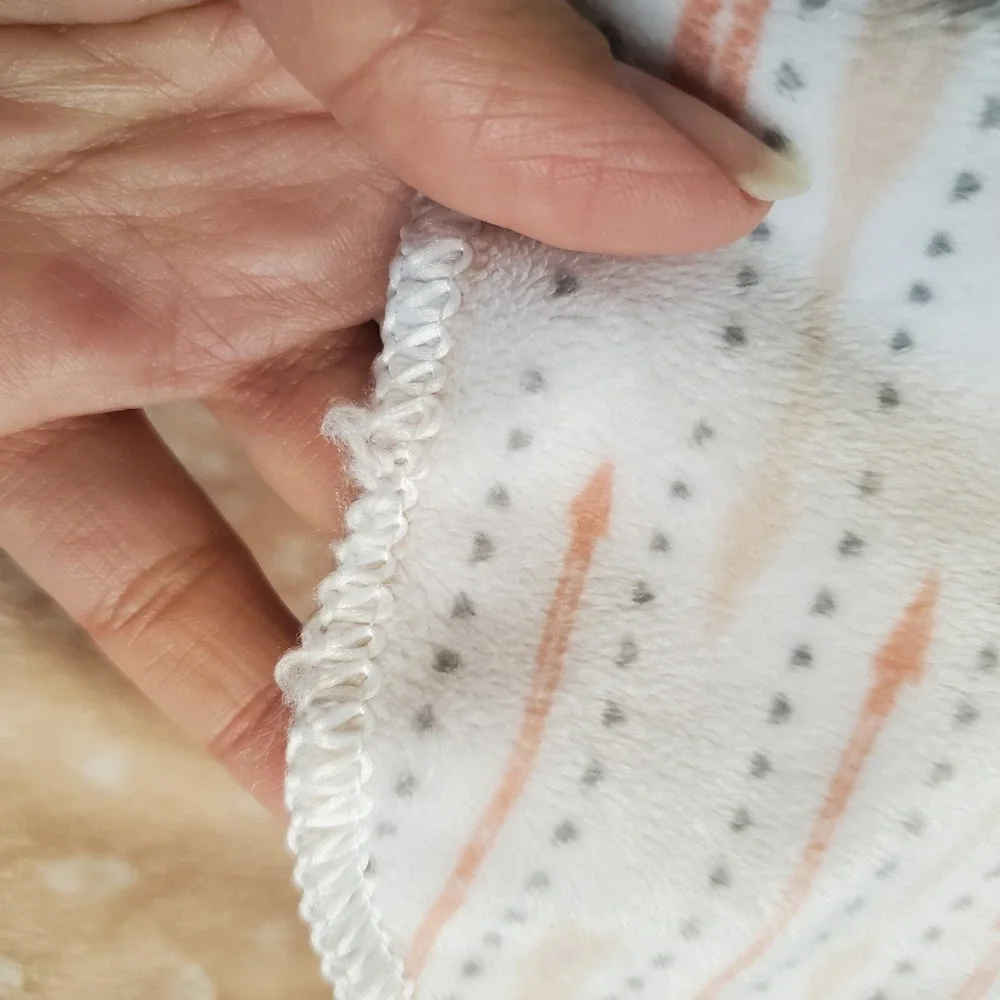 Hippie Baby Reversible Minky Blanket 30 x 39 - Peach & Southwest Arrows‎ FLAWS